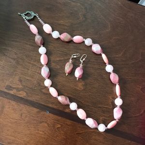 Pink stone necklace